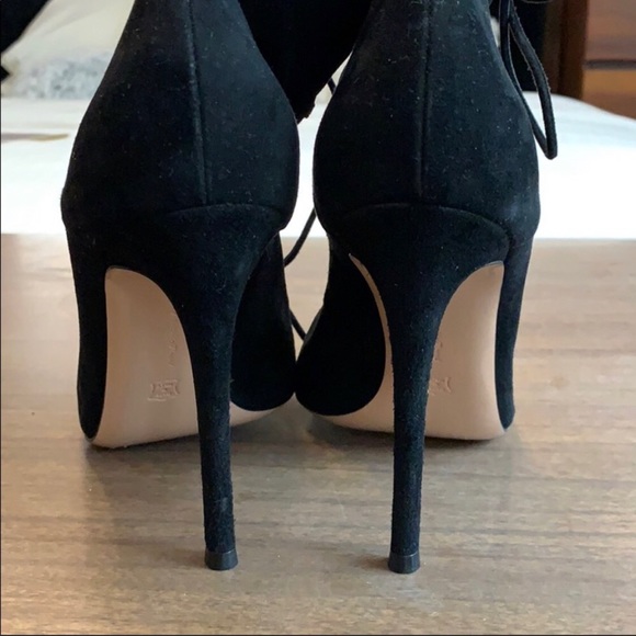 Gianvito Rossi Black suede peep-toe ankle boots 39 - Picture 3 of 8